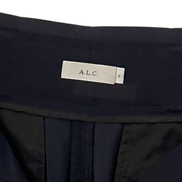 A.L.C. Crepe Foster High Rise Belted Flare-Leg Pants - Black - Size 4 - Picture 6 of 8